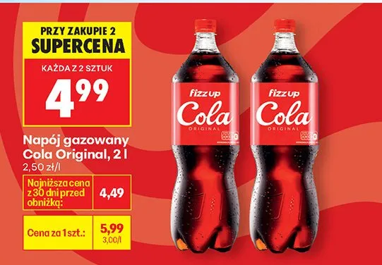 Napój gazowany Cola Original promocja w Biedronka