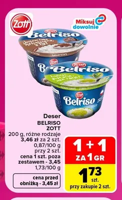Deser Belriso Zott promocja w Carrefour Market