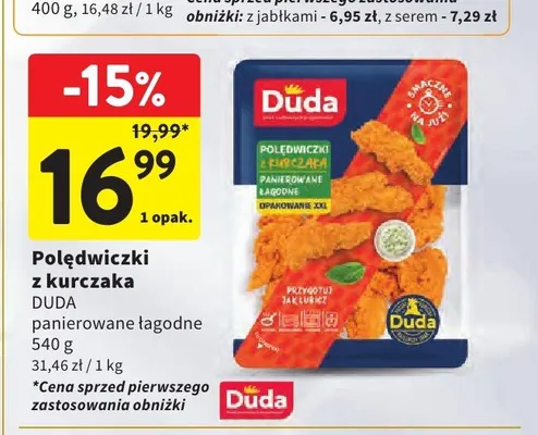 Polędwiczki z kurczaka DUDA panierowane łagodne promocja w Intermarche
