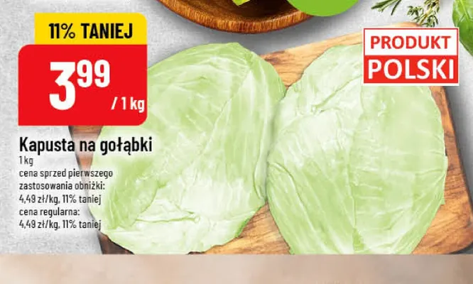 Kapusta na gołąbki promocja w POLOmarket