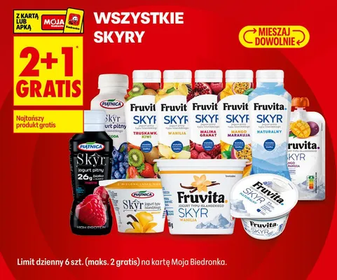 Jogurt pitny Skyr wanilia Fruvit promocja w Biedronka