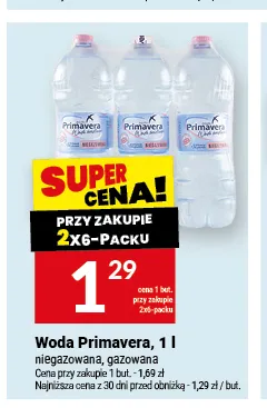 Woda źródlana gazowana Primavera promocja w Twój Market