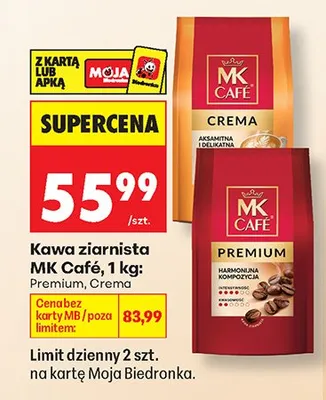 Kawa ziarnista MK Café Crema promocja w Biedronka