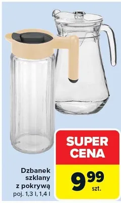Dzbanek szklany z pokrywą poj. 1,3 l, 1,4 l promocja w Carrefour
