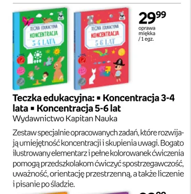 Teczka edukacyjna Koncentracja 5-6 lat Kapitan Nauka promocja w Empik
