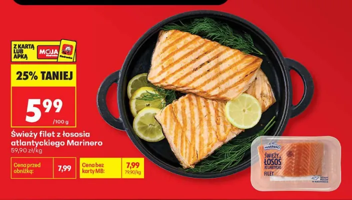 Świeży filet z łososia atlantyckiego Marinero promocja w Biedronka