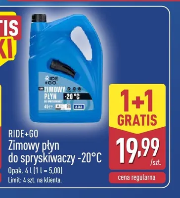 Zimowy płyn do spryskiwaczy -20°C Ride+Go promocja w Aldi