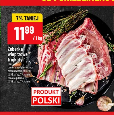 Żeberka wieprzowe trójkąty polskie promocja w POLOmarket