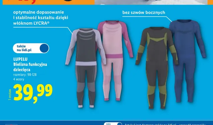 Bielizna funkcyjna dziecięca Lupilu promocja w Lidl