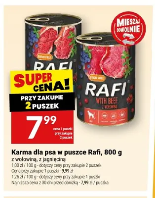 Karma dla psa w puszce Rafi z jagnięciną promocja w Twój Market