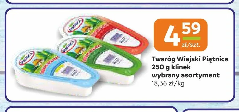 Twaróg Wiejski Piątnica półtłusty klinek promocja w Społem Częstochowa