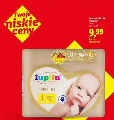 Pieluszki Lupilu Premium 1 26-pak promocja w Lidl