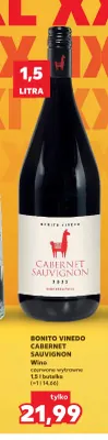 Wino czerwone wytrawne Bonito Vinedo Cabernet Sauvignon promocja w Kaufland
