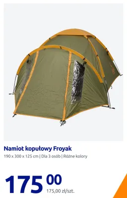 Namiot kopułowy Froyak promocja w Action