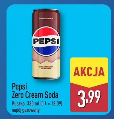 Napój gazowany Pepsi Zero Cream Soda promocja w Aldi
