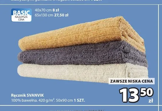 Ręcznik Svanvik 40x70 cm promocja w Jysk