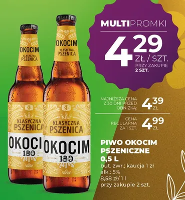 Piwo Okocim klasyczna pszenica promocja w Duży Ben