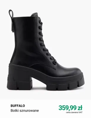 Botki sznurowane Buffalo promocja w Deichmann