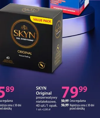 Prezerwatywy nielateksowe SKYN Original promocja w Hebe