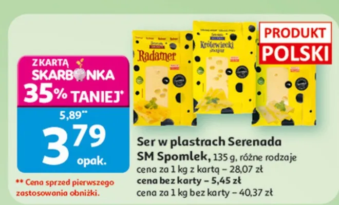 Ser w plastrach Serenada SM Spomlek różne rodzaje promocja w Auchan