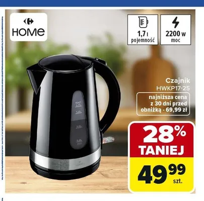 Czajnik HOME HWKP17-25 1,7l 2200W promocja w Carrefour Market