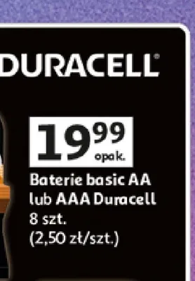 Baterie basic AA Duracell 8-pak promocja w Auchan