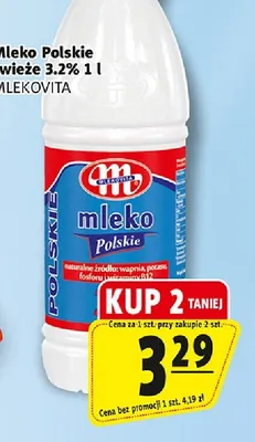 Mleko Polskie świeże 3,2% Mlekovita promocja w Prim Market