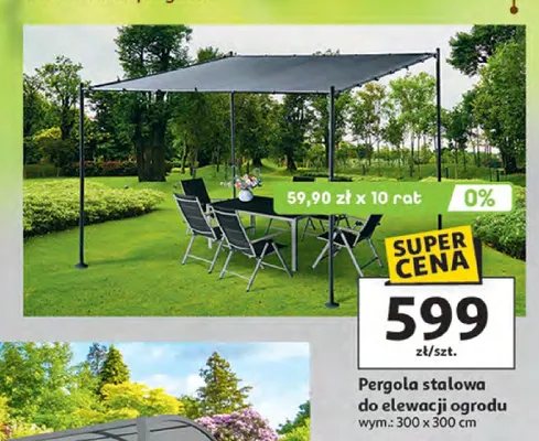Pergola stalowa do elewacji ogrodu promocja w Auchan