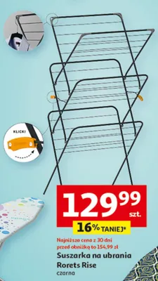 Suszarka na ubrania Rorets Rise czarna promocja w Auchan