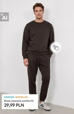 Bluza crewneck comfort fit promocja w Sinsay