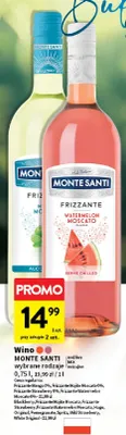 Wino bezalkoholowe Monte Santi Frizzante Watermelon Moscato promocja w Intermarche