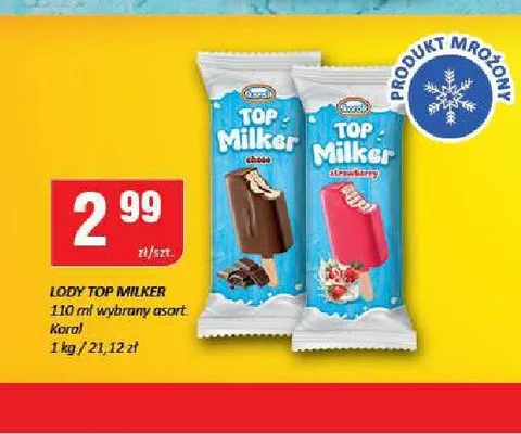 Lody Top Milker Koral promocja w Chorten