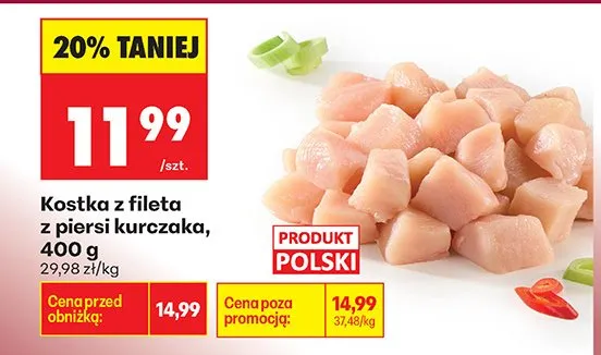 Kostka z fileta z piersi kurczaka promocja w Biedronka