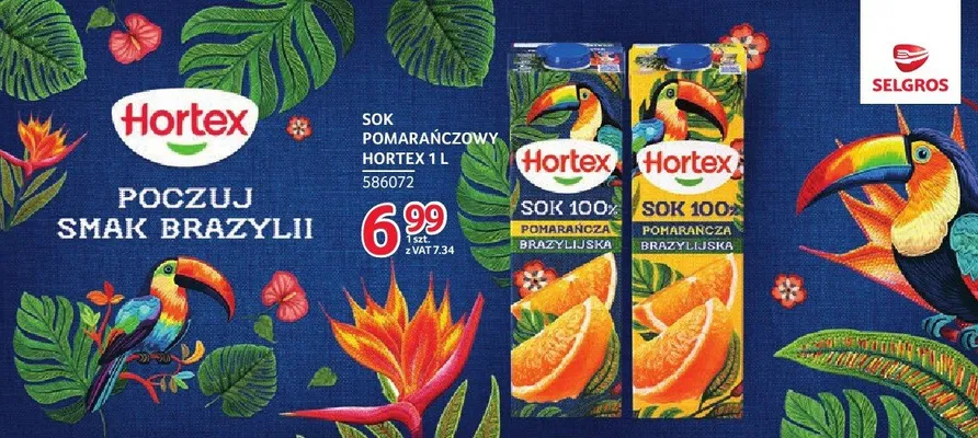 Sok pomarańczowy Hortex 1 l promocja w Selgros