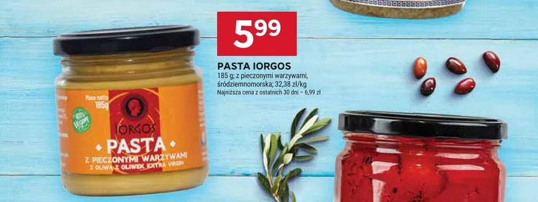 Pasta z pieczonymi warzywami IORGOS promocja w Stokrotka