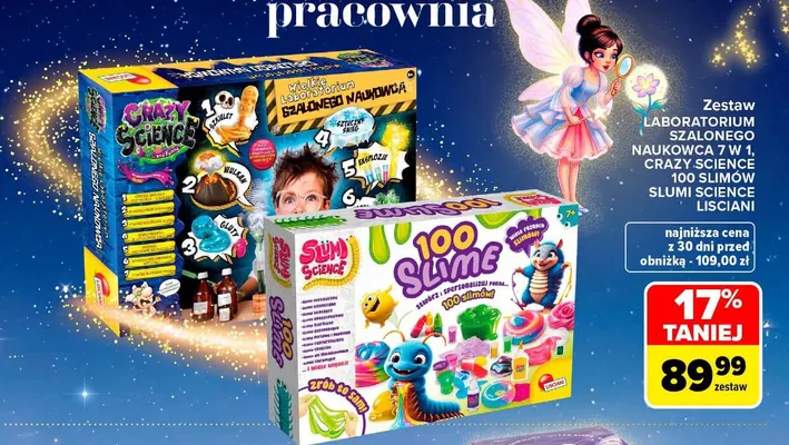 Zestaw 100 slimów Slimi Science Lisciani promocja w Carrefour