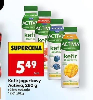 Kefir jogurtowy Activia truskawkowy promocja w Biedronka