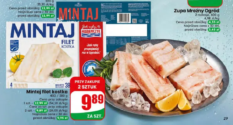 Mintaj filet kostka Abramczyk promocja w Dino