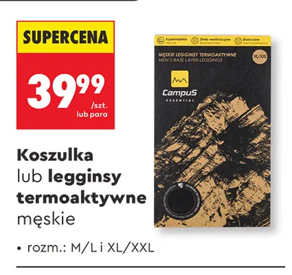Legginsy termoaktywne męskie Campus promocja w Biedronka