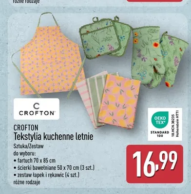 Tekstylia kuchenne letnie Crofton promocja w Aldi