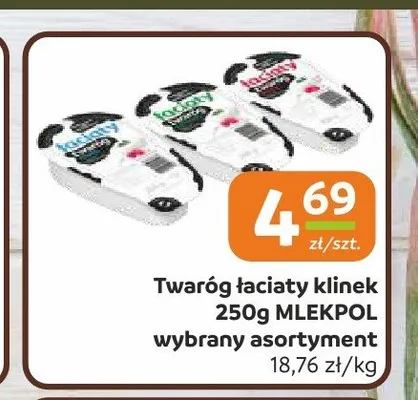 Twaróg Łaciaty klinek Mlekpol promocja w Społem Częstochowa
