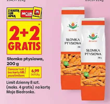 Słomka ptysiowa Brześć promocja w Biedronka