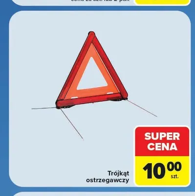 Trójkąt ostrzegawczy promocja w Carrefour