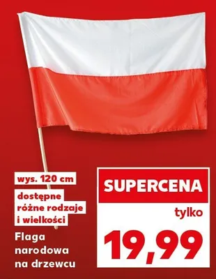 Flaga narodowa na drzewce promocja w Kaufland