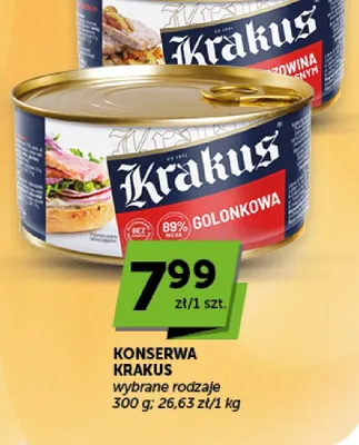 Konserwa Krakus wołowina w sosie własnym promocja w Groszek