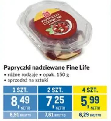 Papryczki nadziewane Fine Life promocja w Makro