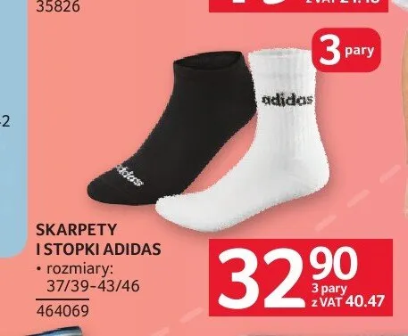 Skarpety i stopki Adidas 3-pak promocja w Selgros