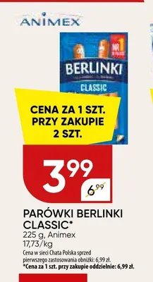 Parówki Berlinki Classic promocja w Chata Polska