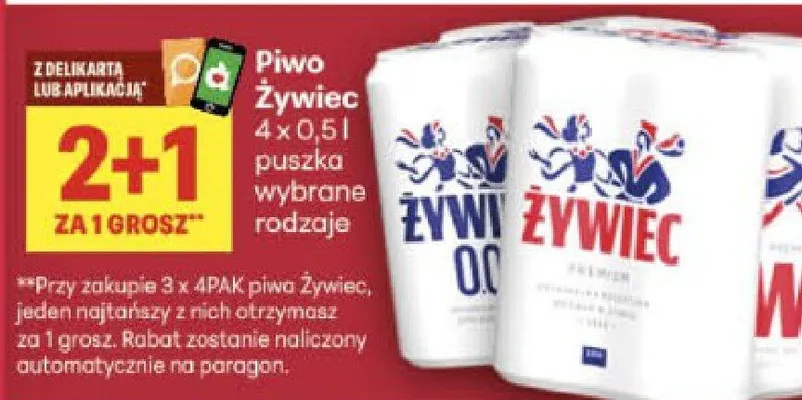 Piwo Żywiec wybrane rodzaje promocja w Delikatesy Centrum