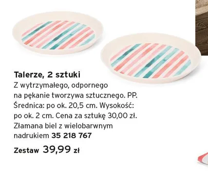Talerze Tchibo 2-pak promocja w Tchibo